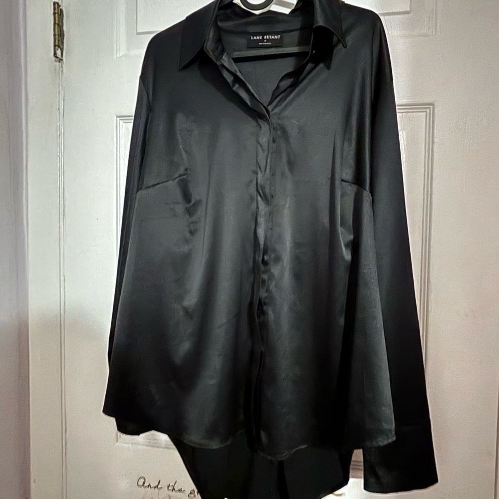 Lane Bryant Elegant Black Dress Shirt